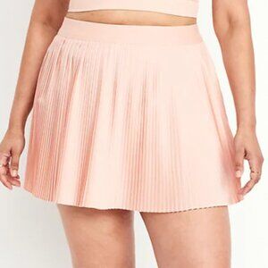 Old Navy Extra High-Waisted StretchTech Micro-Pleated Skort in Crystalline Pink